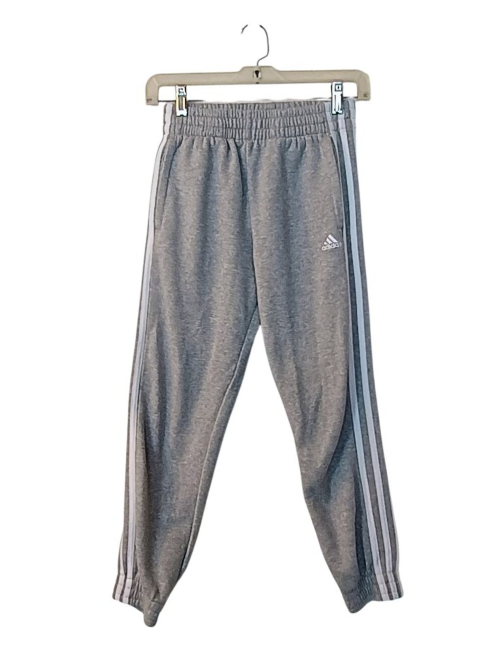 Girl's Adidas 3-Stripe Gray Joggers Sweatpants Size Medium 10/12